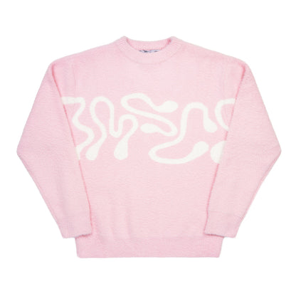 EUREKA FLUFF KNIT – running – img1 – fluff-knit-preorder-pink-drop
